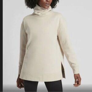 Athleta 24/7 Funnel Neck Sweatshirt Putty‎ Tan/Cream S/502851